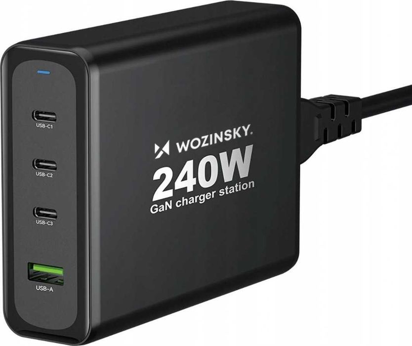 Ładowarka sieciowa Wozinsky WGCSB GaN 240W 3x USB-C + USB-A