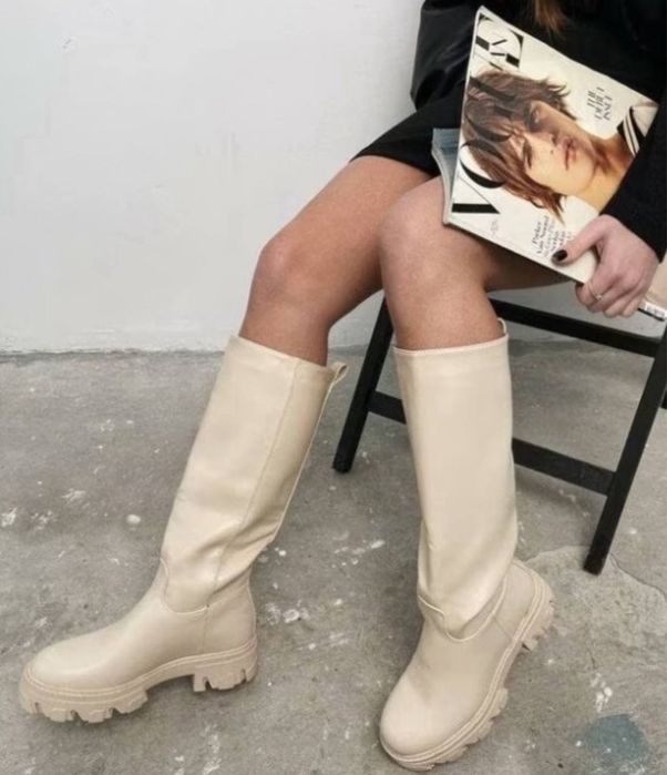 Чоботи труби hm бежеві