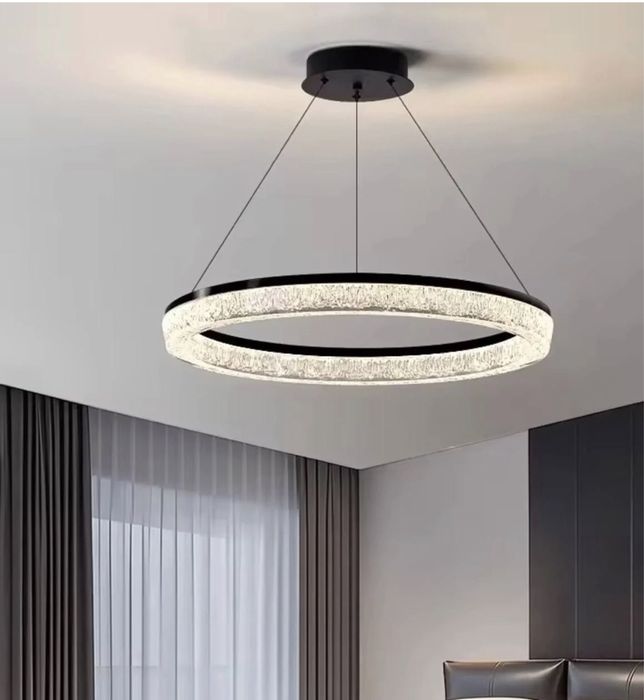 Світлодіодна підвісна люстра,стильна чорна