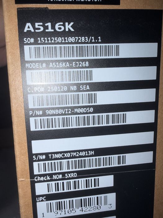 Laptos asus a516k