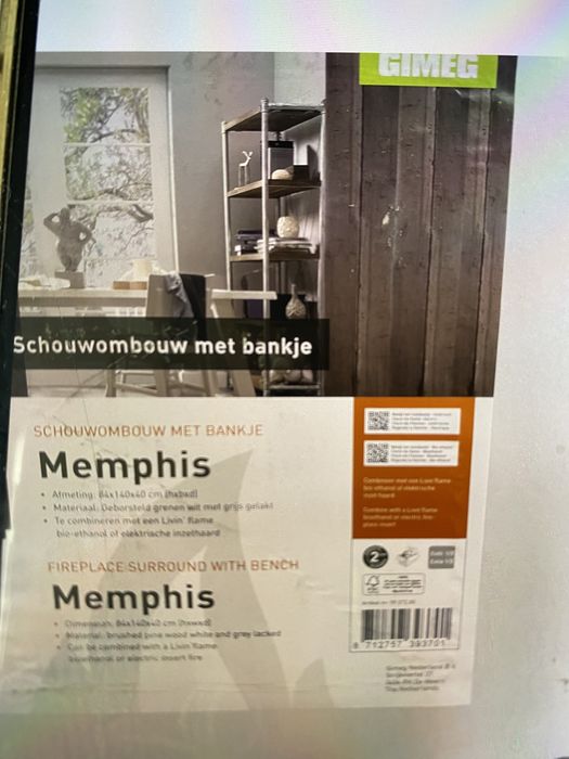 Obudowa kominka z ławka Memphis