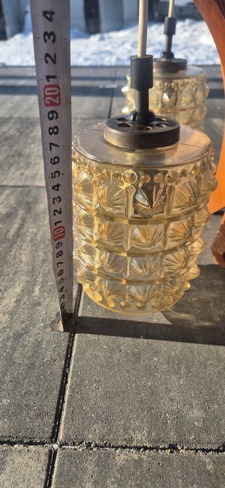 Lampa żyrandol prl zabytek klosz