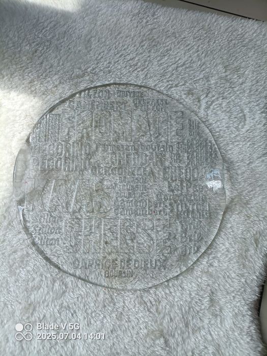 HSG Zabkowice piekna patera na sery szklana deska do serow