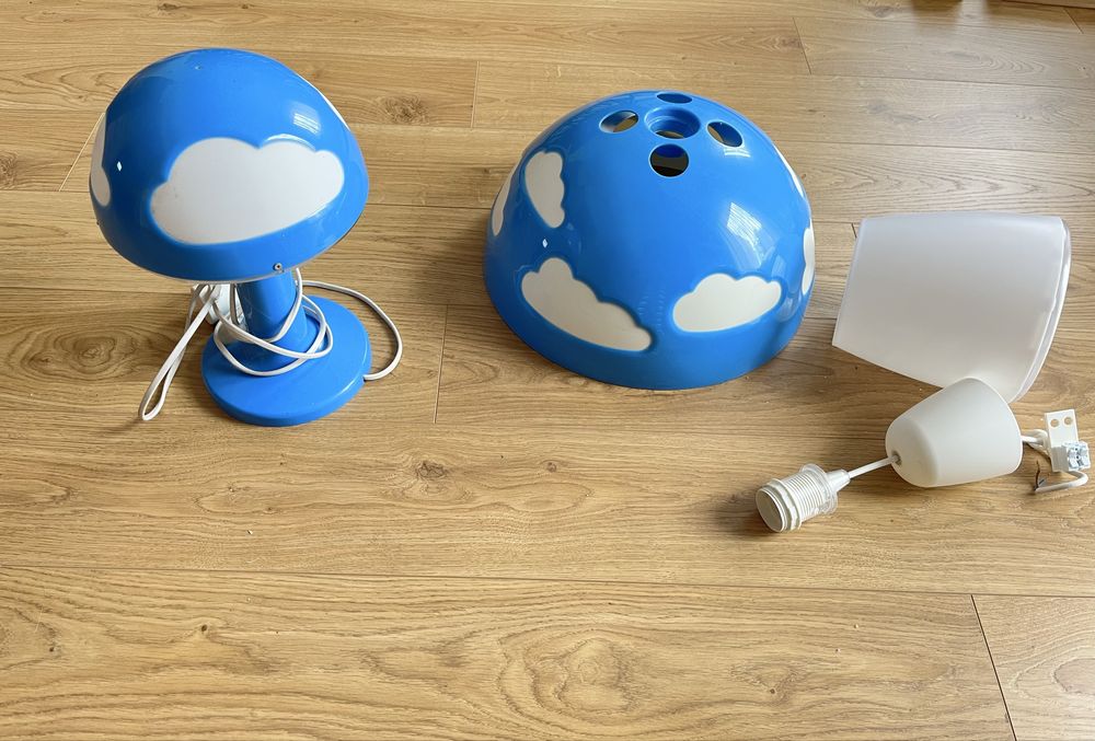 Zestaw lamp Ikea niebieska chmurka Skojig
