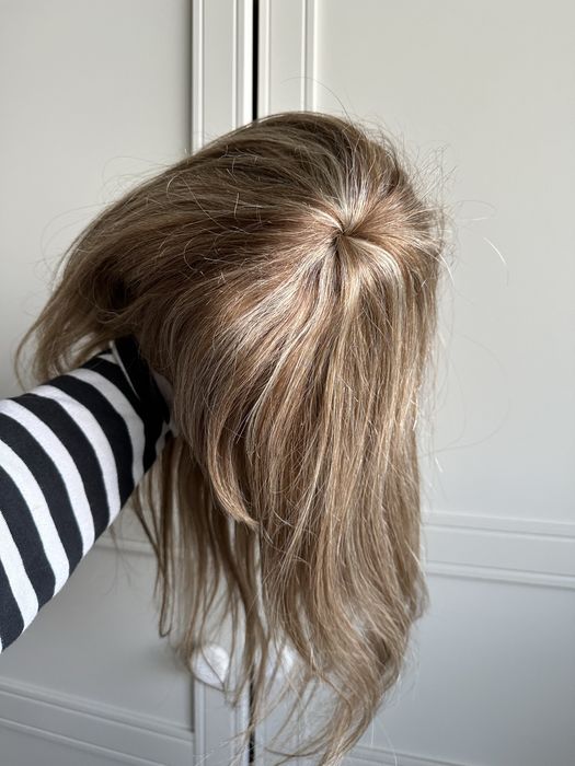 Peruka 100% wlosy naturalne blond bez z grzywka balejaz