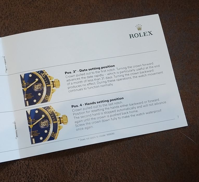 Rolex Submariner booklet em Inglês 05.2010