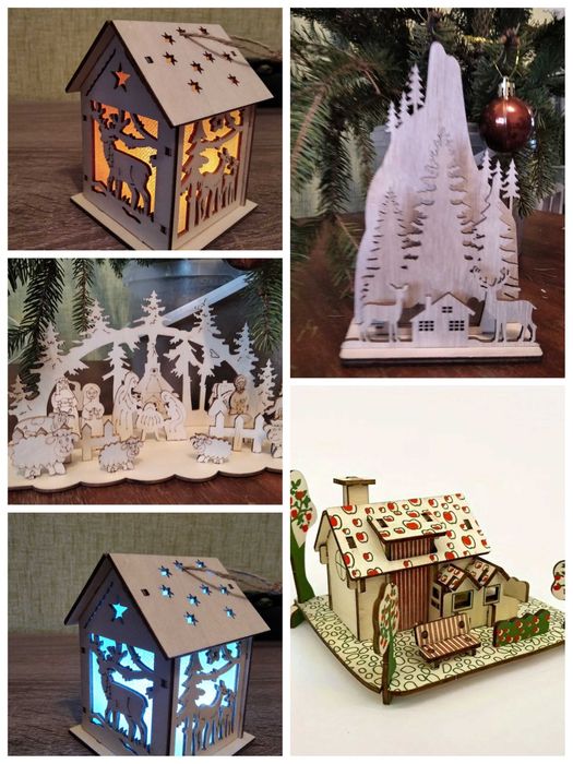 3д пазл, домік з підсвіткою, декор для дому