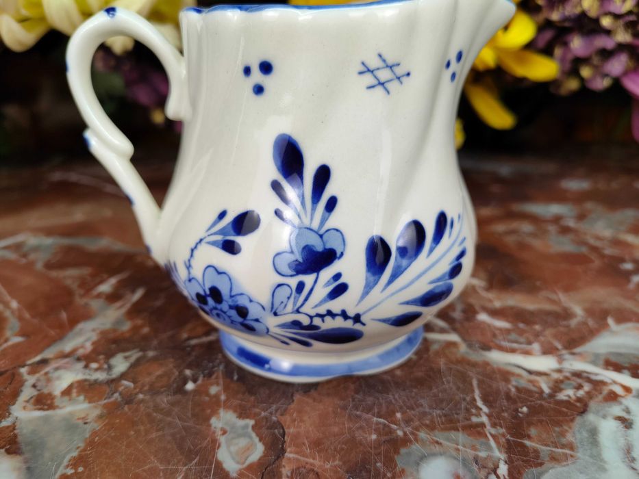 Ręcznie malowany duży mlecznik / dzbanuszek - 280 ml - Delft Blue