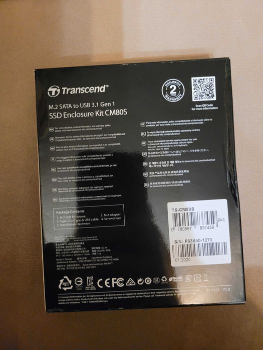 Зовнішня кишеня Transcend M.2 SSD Enclosure Kit (TS-CM80S)
