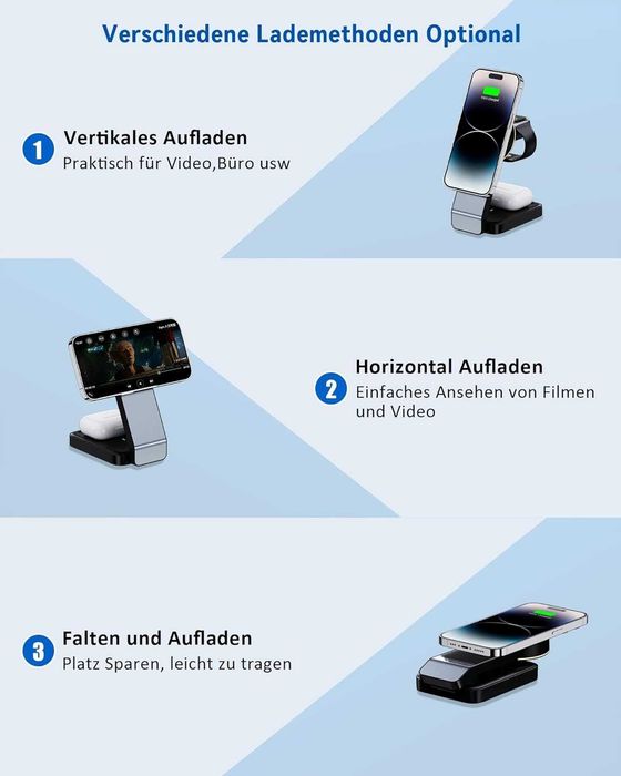 Ładowarka indukcyjna 3 w 1 magnetyczna do APPLE