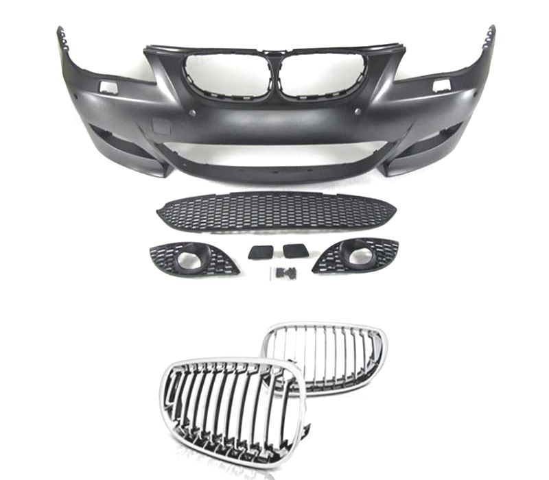 KIT PARA-CHOQUES + GRELHA BMW E60 03-07 LOOK M5 CROMODA SRA PDC