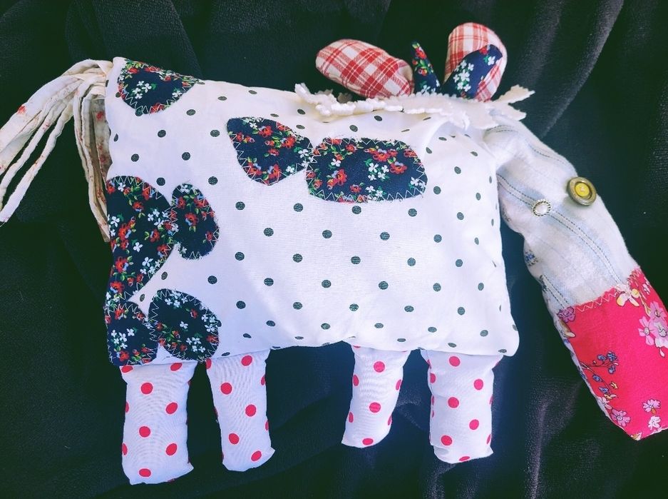 Handmade krowa pluszak maskotka ręcznie wykonana