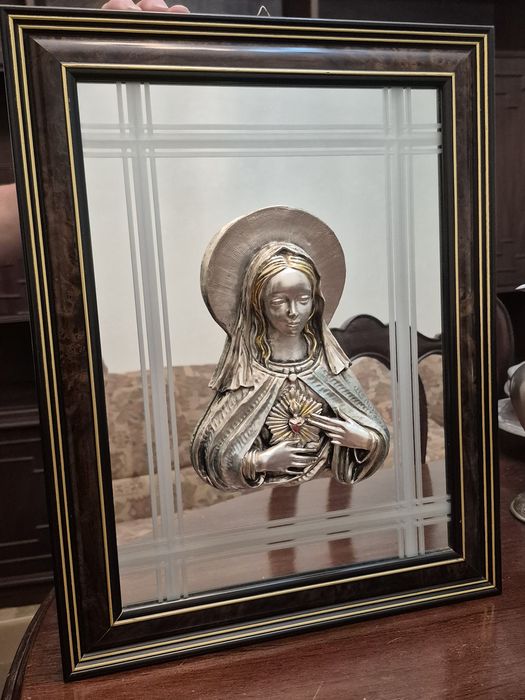 Quadro em madeira e estanho