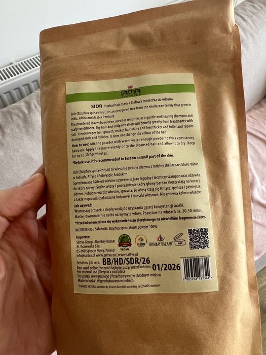 Sattva nowy Proszek z Liści Sidr pełniejsze i wygładzone włosy