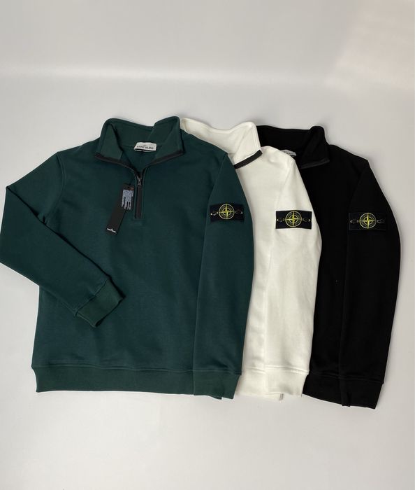 Чорна кофта Стон Айленд Зіп світшот Stone Island Свитшот Стонік SI