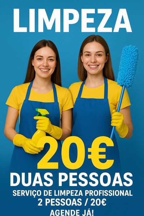 Serviço de Limpeza – Duas Pessoas por Apenas 20€!