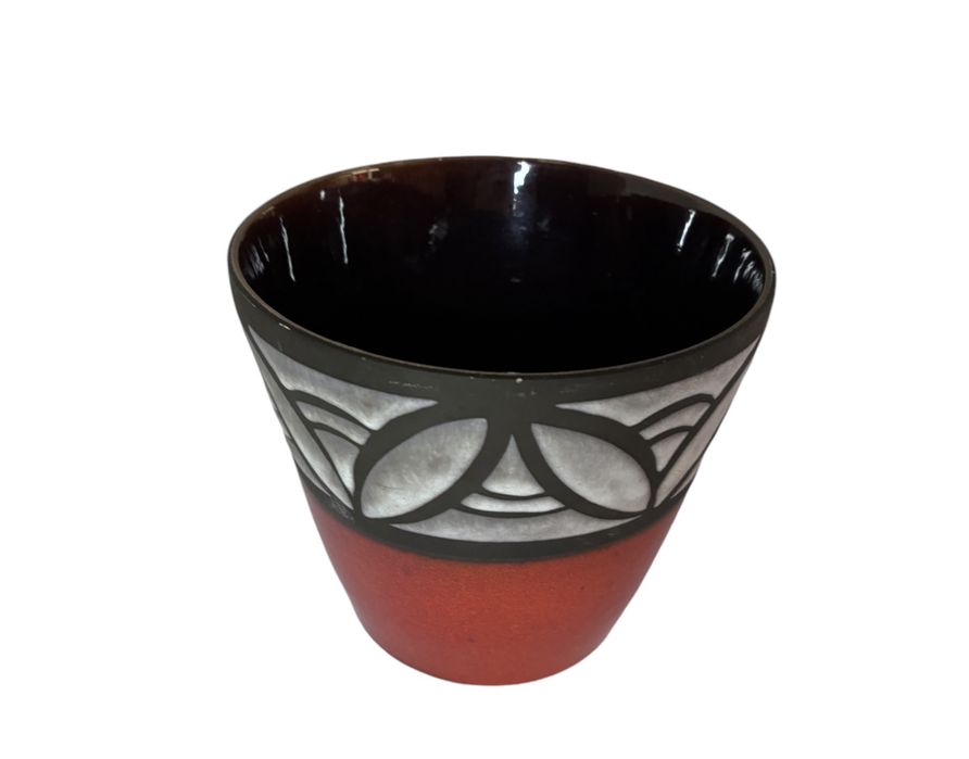 Ceramiczna osłonka na kwiatek vintage retro prl fat lava