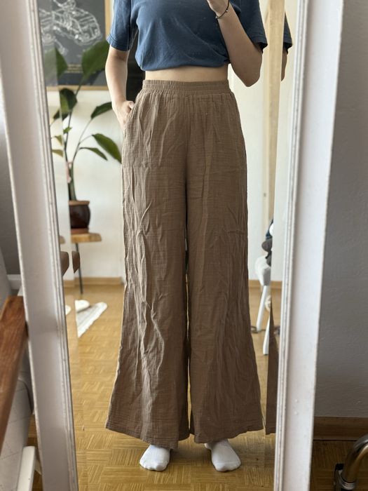 Reserved boho spodnie brązowe czekoladowe luźne s