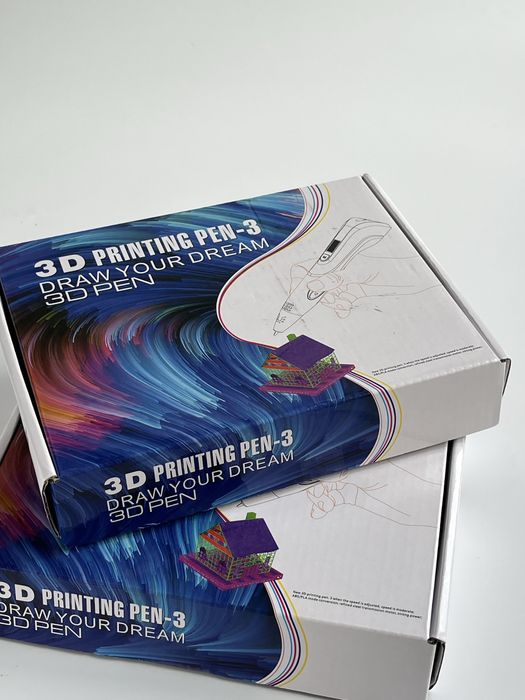 3D Ручка з екраном та Type-C. Набір з пластиком PLA. Синя та Рожева