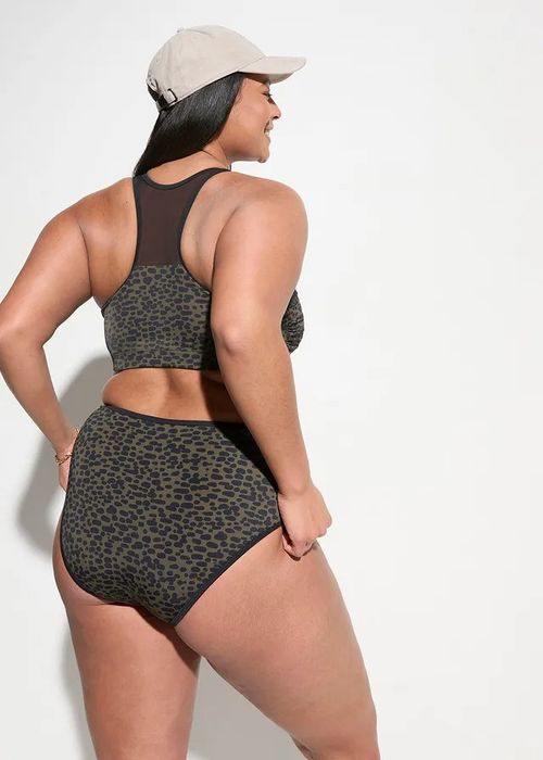 B.P.C bikini bustier z siateczką we wzory z figami z wysokim stanem 44