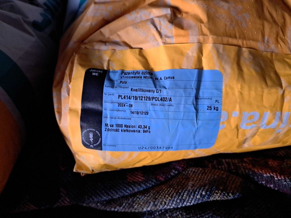 Sprzedam pszenżyto polo ,owies