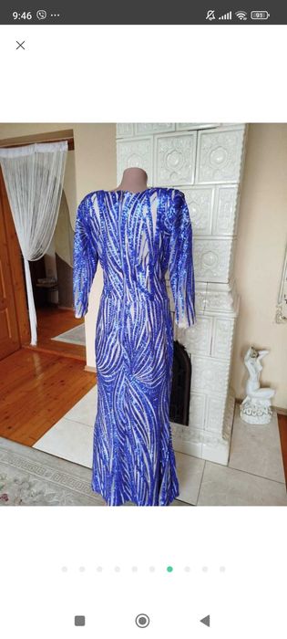 Шикарна вечірня сукня розшита паєтками