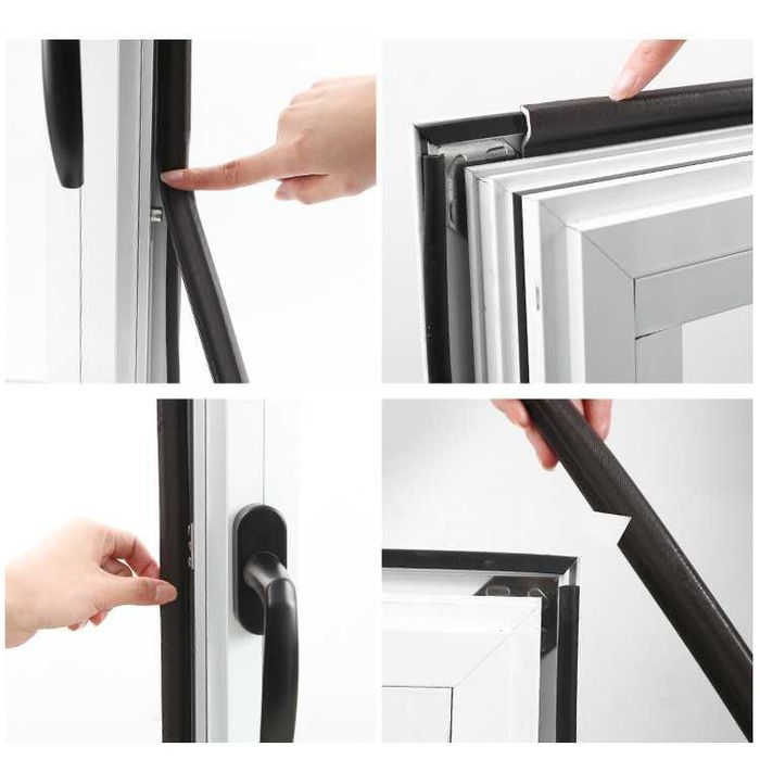 Samoprzylepna uszczelka do drzwi okien Taśma uszczelniająca Biała 10m