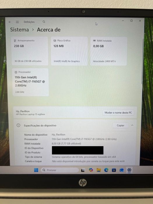 Portatil Hp Pavillion i7, 15 polegadas