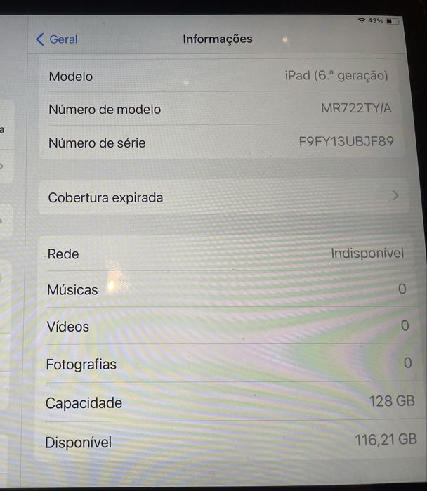 Ipad 6.ª geração 128G