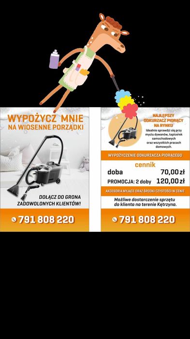 WYNAJEM ,  Wynajmę Odkurzacz piorący cały zestaw Pranie Mobilne