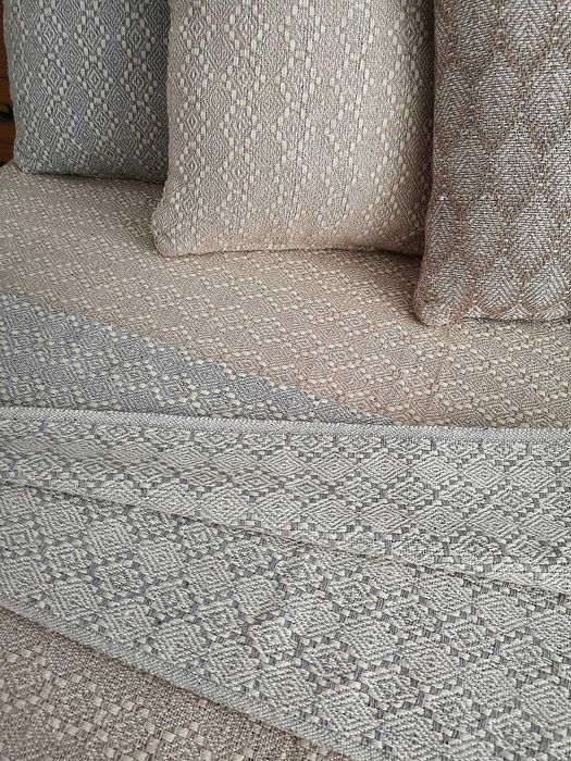 Koc bawełniany Liv 150x200 narzuta boho dwustronna frędzle beżowy ecru