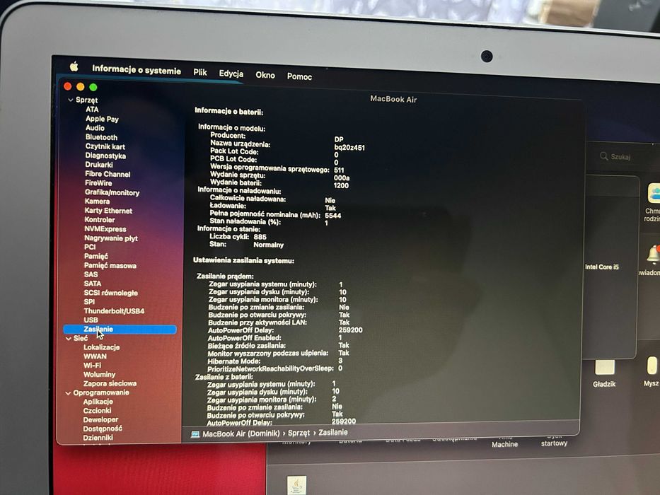 laptop Apple MacBook Air A1466 13,3" i5 4GB/128 GB srebrny