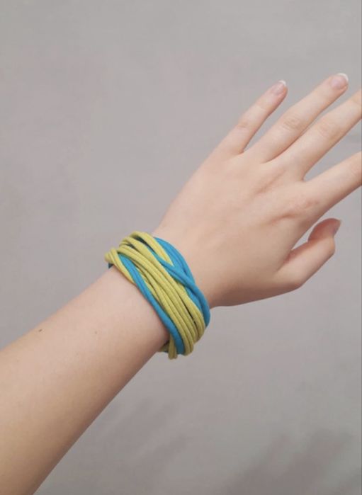 bransoletka hand made niebieska zielona