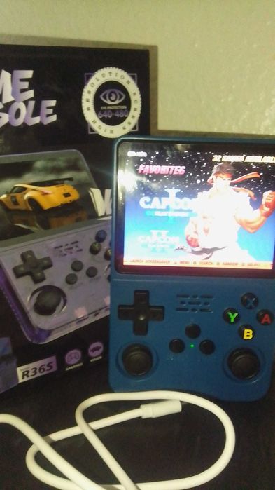 Consola Portátil Retrô R36S - Azul - Nova!!