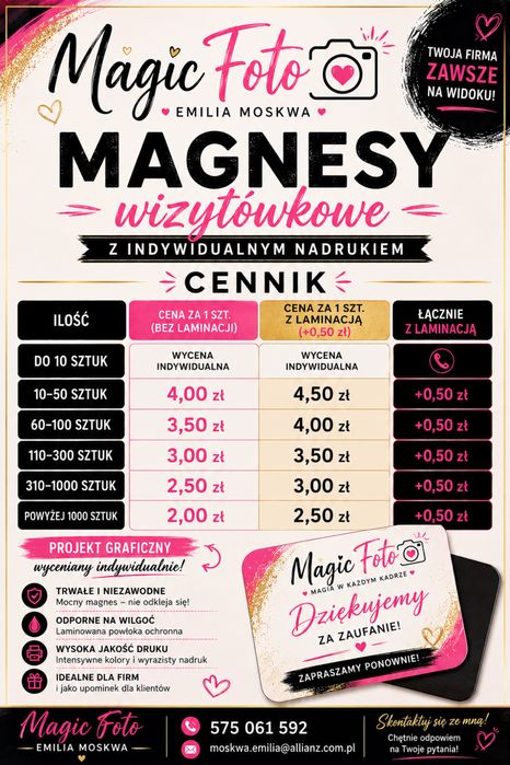 Wizytowki magnesowe