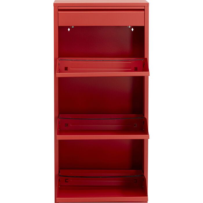 Czerwona metalowa szafka na buty 115x50x15cm