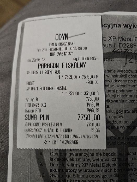 Słuchawki bezprzewodowe do wykrywacza metali XP  Deus 2 WS6