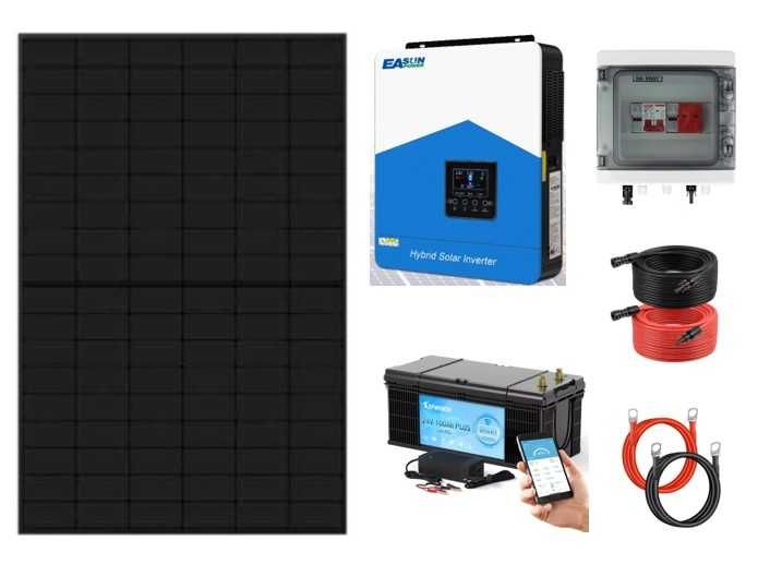 Kit Solar Bateria LifePo4 2560wh + Inversor Hibrido 4200W 24V