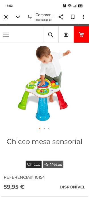 Mesa Chicco Actividades Sensoriais