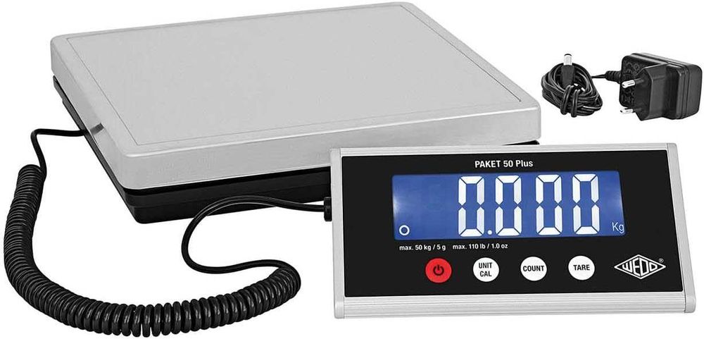 waga paczkowa z funkcją liczenia 50 Plus wraz z zasilaczem, 50 kg/ 5 g