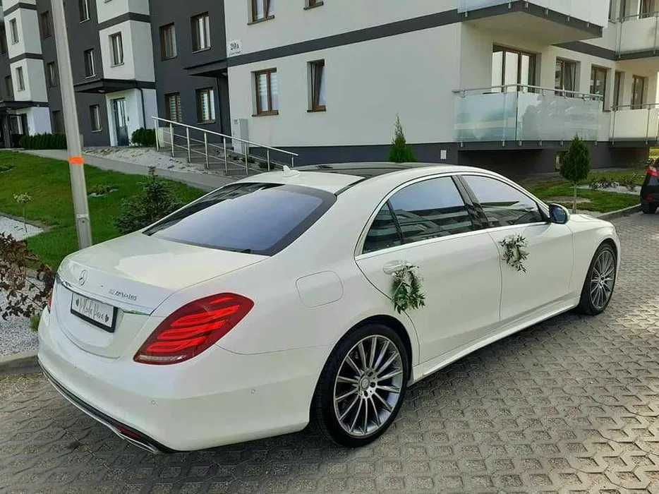 Auto do Ślubu Biały Mercedes S550 Long Amg Wolne Terminy