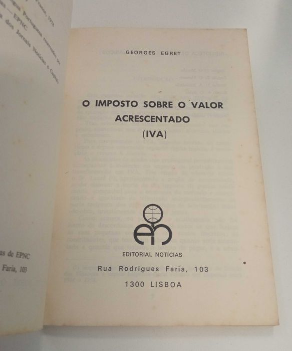O imposto sobre o valor acrescentado (IVA), de Georges Egret
