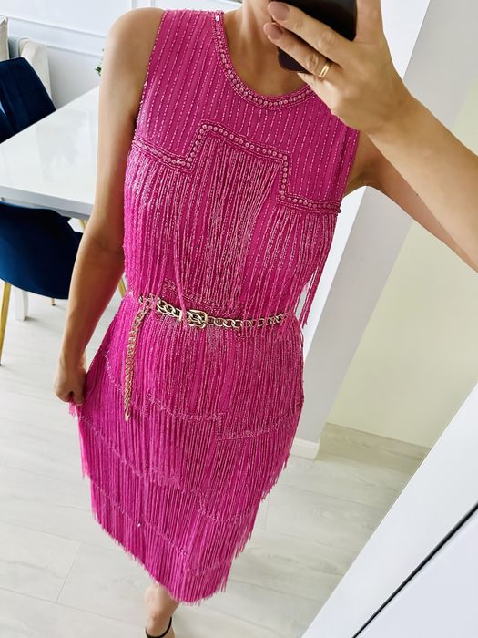 Asos Sukienka zdobiona frędzlami S