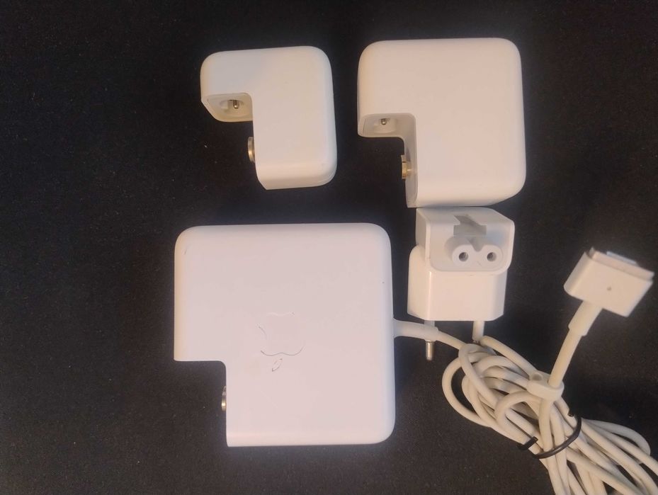 Oryginalne ładowarki Apple: MagSafe 2 60W, USB-C 30W, USB 10W - Zestaw