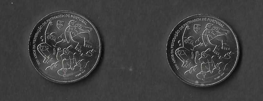 Duas moedas de 5€ . Portugal 2024