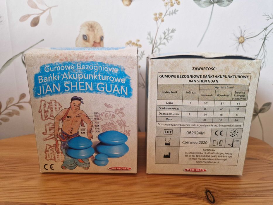 Gumowe bezogniowe bańki akupunkturowe jian shen guan bańki chińskie niebieskie