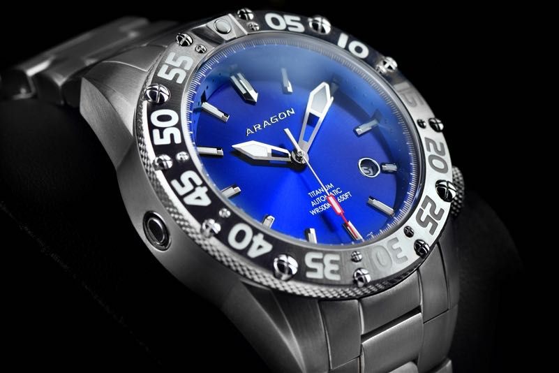 Годинник механічний Aragon ENFORCER Titanium Sapphire 44 mm. 500 MT.