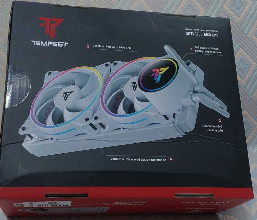 Tempest Gaming Liquid Cooler 240 Kit Refrigeração Líquida RGB Branco