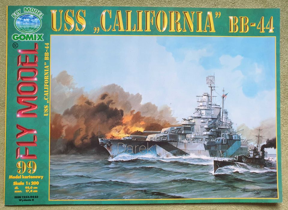 USS CALIFORNIA BB-44 Fly Model kartonowy