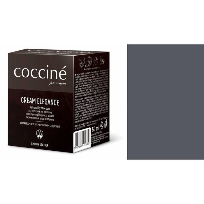 Pasta do butów krem skóry gładkiej Cream Elegance jasny szary 50 ml